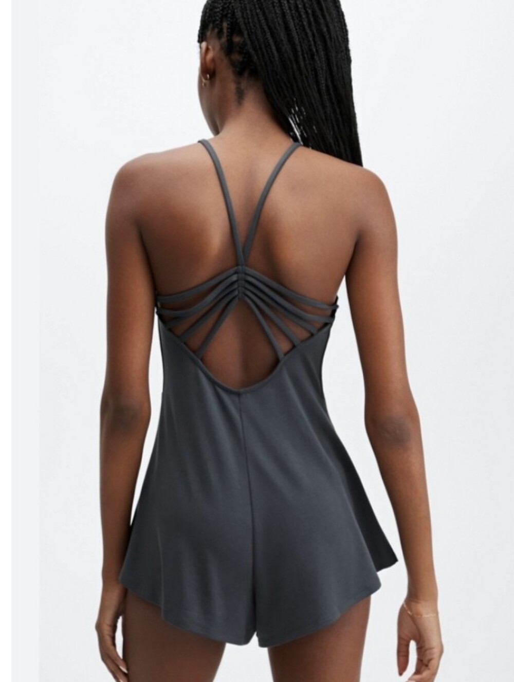NEW! Fabletics Kyla Gray Jersey Strap Romper Size XXL